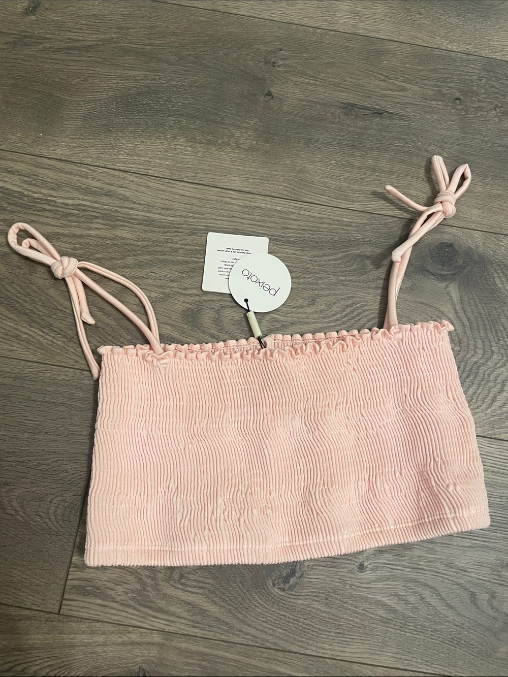 Peixoto Blush Pink Smocked Top with Ruffle Edge